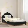 Image de vidaXL Cadre de lit pour enfants avec tête de lit Noir 90 x 200 cm