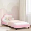 Image de vidaXL Cadre de lit pour enfants avec tête de lit Rose 90 x 190 cm PU