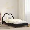 Image de vidaXL Cadre de lit pour enfants avec tête de lit Noir 90 x 200 cm PU
