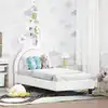 Image de vidaXL Cadre de lit pour tout-petit avec tête de lit Blanc 70 x 140 cm