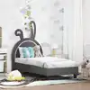 Image de vidaXL Cadre de lit pour tout-petit avec tête de lit Gris clair PU