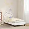 Image de vidaXL Cadre de lit pour enfants avec tête de lit Blanc 80 x 160 cm PU