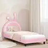 Image de vidaXL Cadre de lit pour enfants avec tête de lit Rose 80 x 200 cm PU