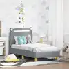 Image de vidaXL Cadre de lit pour tout-petit avec tête de lit Gris clair Tissu