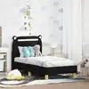 Image de vidaXL Cadre de lit pour tout-petit avec tête de lit Noir 70 x 140 cm