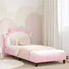 Image de vidaXL Cadre de lit pour enfants avec tête de lit Rose 90 x 190 cm PU