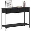 Image de vidaXL Table console Chêne noir 100 x 34.5 x 75 cm Bois d'ingénierie