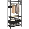 Image de vidaXL Armoire Chêne noir 89 x 39 x 184.5 cm Bois d'ingénierie, Armoire moderne, meuble pratique pour chambre, grand espace de rangement pour mode et organisation