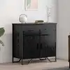 Image de vidaXL Buffet Chêne noir 79,5 x 35,5 x 74,5 cm