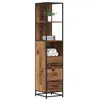 Image de vidaXL Cabinet de salle de bain Bois ancien 35 x 37.5 x 166 cm, Armoire de salle de bains stylée, rectangulaire, design industriel, solutions de rangement pour espaces urbains