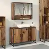 Image de vidaXL Cabinet de salle de bain avec porte Bois Ancien 90 x 33 x 60 cm
