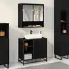 Image de vidaXL Cabinet de salle de bain avec porte Chêne noir 65 x 33 x 60 cm