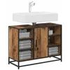 Image de vidaXL Meuble de Lavabo de Salle de Bain Bois ancien 80 x 33 x 60 cm, Meuble de salle de bain, rangement rectangulaire, organisateur élégant, solutions modernes et spacieuses