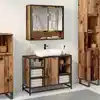 Image de vidaXL Cabinet de salle de bain avec porte Bois Ancien 80 x 33 x 60 cm