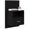 Image de vidaXL Armoire de lit avec tiroir 2 pcs Chêne noir 48,5 x 32,5 x 80 cm, Table de nuit murale rustique, petit meuble de rangement, bois structuré pour l'organisation de la chambre