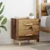 Image de vidaXL Armoire de lit avec tiroir 2 pcs Bois ancien 40 x 35 x 47.5cm