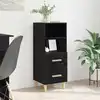 Image de vidaXL Buffet Chêne noir 34 x 34,5 x 90 cm Bois d'ingénierie