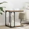 Image de vidaXL Table d'appoint avec étagère Chêne artisanal 50 x 35 x 52 cm