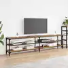 Image de vidaXL Meuble TV 200 x 30 x 50 cm Bois Ancien Bois d'ingénierie et fer