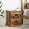 Image de vidaXL Cabinet de chevet avec tiroir Bois ancien 39 x 39 x 47.5 cm