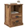 Image de vidaXL Cabinet de chevet avec tiroir 2 pcs Bois ancien 36 x 43 x 60 cm, Mobilier de chambre rustique, tables de nuit en bois, étagère pratique pour une organisation chic