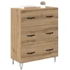 Image de vidaXL Buffet avec tiroir Chêne artisanal 69,5 x 34 x 90 cm, Buffet rustique, armoire de rangement rectangulaire avec tiroirs, meuble polyvalent pour le salon