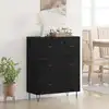 Image de vidaXL Buffet Chêne noir 69,5 x 34 x 90 cm Bois d'ingénierie et fer