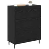 Image de vidaXL Buffet Chêne noir 69,5 x 34 x 90 cm Bois d'ingénierie et fer, Console de salon, buffet rectangulaire, meuble moderne, rangement robuste, tiroirs spacieux pour organiser votre maison