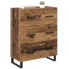 Image de vidaXL Buffet Bois Ancien 69,5 x 34 x 90 cm Bois d'ingénierie et fer, Buffet rustique, meuble de rangement rectangulaire, tiroirs solides, espace stylé pour salon et salle à manger