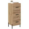 Image de vidaXL Dressoir artisanaal eikenkleurig 34 x 34,5 x 90 cm Bewerkt hout