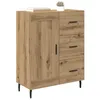 Image de vidaXL Buffet avec tiroir Chêne artisanal 69,5 x 34 x 90 cm, Meuble élégant, buffet rectangulaire, rangement moderne, robuste et pratique pour votre salon