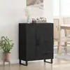 Image de vidaXL Buffet Chêne noir 69,5 x 34 x 90 cm Bois d'ingénierie et fer