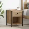 Image de vidaXL Cabinet de chevet avec tiroir Chêne artisanal 40 x 42 x 50 cm