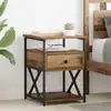 Image de vidaXL Cabinet de chevet avec tiroir 2 pcs Bois ancien 40 x 42 x 55 cm