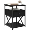 Image de vidaXL Cabinet de chevet avec tiroir 2 pcs Chêne noir 40 x 42 x 55 cm, Table de nuit rustique, tiroir compact, rangement pour chambre, meuble en bois, déco moderne