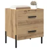 Image de vidaXL Cabinet de chevet 2 pcs Chêne artisanal 40 x 35 x 47,5 cm, Solutions de rangement de chambre, table de nuit rustique, meuble pratique avec tiroirs, organisateur moderne