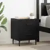 Image de vidaXL Cabinet de chevet avec tiroir Chêne noir 40 x 35 x 47,5 cm