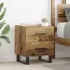 Image de vidaXL Cabinet de chevet avec tiroir Bois ancien 40 x 35 x 47,5 cm