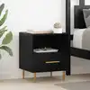 Image de vidaXL Table de chevet Noir 40 x 35 x 47,5 cm Bois d'ingénierie