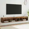 Image de vidaXL Ensemble meuble TV avec LED 2 pcs Bois ancien 100 x 30 x 30 cm