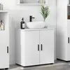 Image de vidaXL Cabinet de salle de bain avec stockage Blanc 61 x 35 x 64 cm