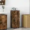 Image de vidaXL Cabinet de salle de bain avec tiroir Chêne fumé 30 x 35 x 80 cm