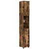 Image de vidaXL Cabinet de salle de bain Chêne fumé 30 x 35 x 192 cm, Armoire de Salle de Bain Élégante, Design Rectangulaire, Solution de Rangement Efficace, Organisateur de Serviettes