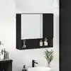 Image de vidaXL Armoire Miroir Noir 59 x 17 x 55 cm Bois d'ingénierie