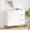 Image de vidaXL Buffet Blanc 89,5 x 33 x 82 cm Bois d'ingénierie