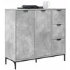 Image de vidaXL Buffet Gris béton 89,5 x 33 x 82 cm Bois d'ingénierie, Buffet rectangulaire moderne, rangement efficace, meuble chic minimaliste, élégance dans la salle à manger