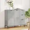 Image de vidaXL Buffet Gris béton 89,5 x 33 x 82 cm Bois d'ingénierie