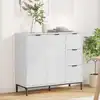 Image de vidaXL Buffet Blanc brillant 89,5 x 33 x 82 cm Bois d'ingénierie