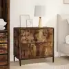 Image de vidaXL Table de chevet Chêne fumé 63,5 x 36 x 61 cm Bois d'ingénierie