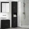 Image de vidaXL Ensemble d'armoire de salle de bain avec stockage TULUM Noir